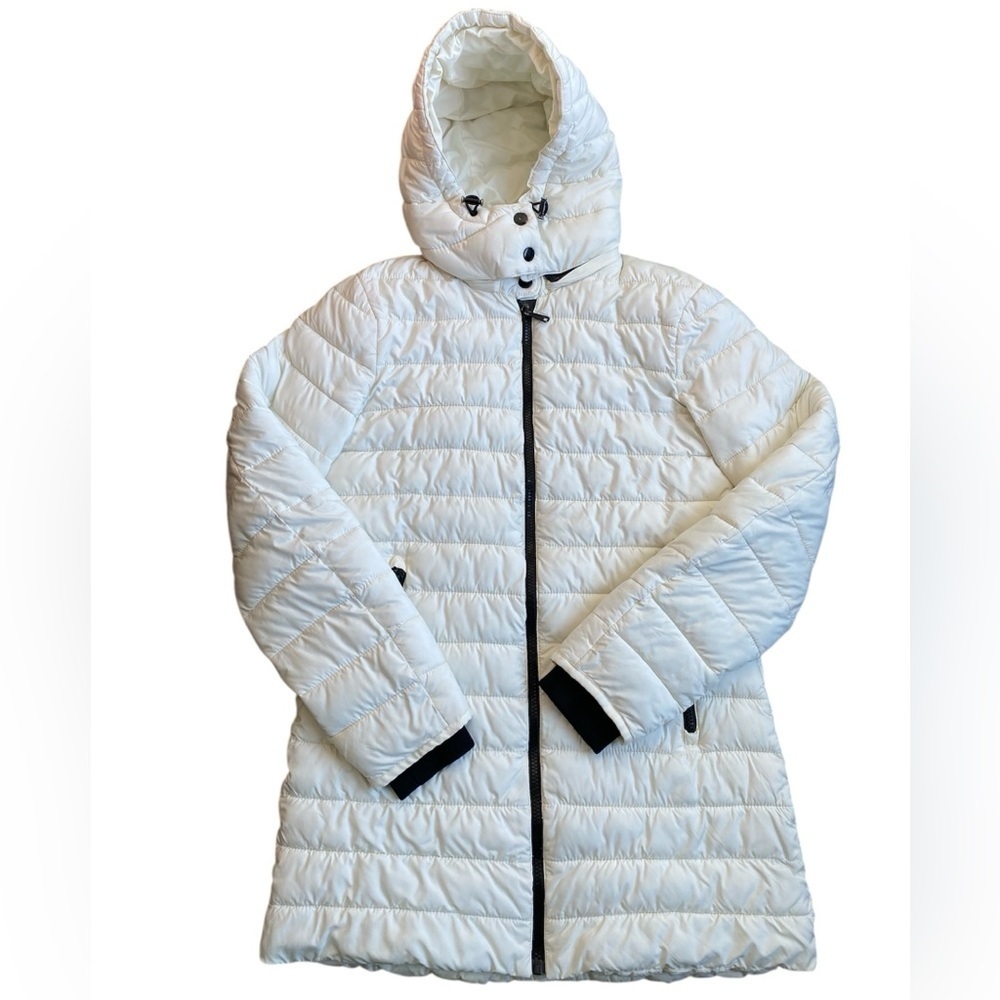 Zara Women’s White Hooded Puffer Jacket Size S